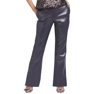 Sachin & Babi Sample Kitty Pant Plum Purple Faux Leather High Waist Flare